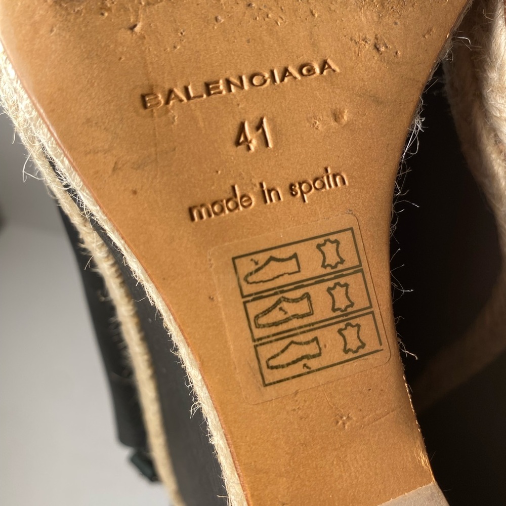 Balenciaga glove wedge espadrille sandals heels black 41 - Picture 10 of 11